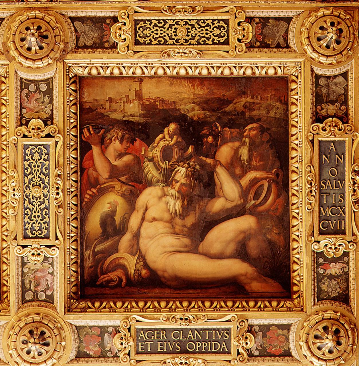 Giorgio Vasari’s ‘Allegory of Chianti’: Medici-era, Tuscany with vines, harvest and Black Rooster; origins of chianti wine regions